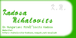 kadosa mihalovits business card